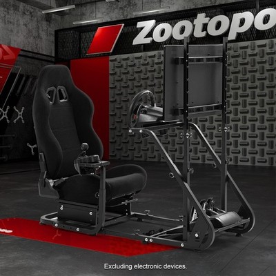Zootopo Racing Simulator Cockpit With Seat & TV Stand Fit Logitech Thrustmaster