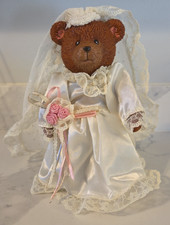 Vintage Russ Berrie Bride Teddy Town Bear Figurine 7 Tall