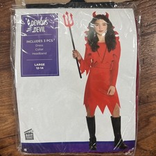 Devious Devil Girls Halloween Costume LARGE 12-14. New 2025