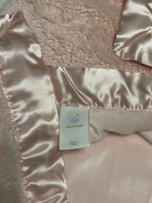 Cloud Island Baby Blanket Peach Plush Faux Fur Satin Trim Soft Security