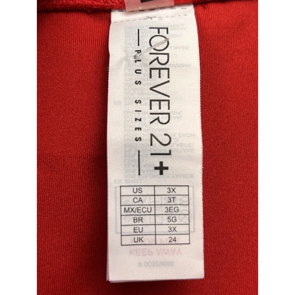 Parte inferior de natación Forever 21 Plus para mujer talla grande 3X roja elástica lados acanalados Foto 4 de 4