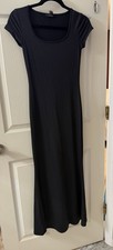 Forever 21 Black Long Short Sleeve Stretch Summer Dress Sz S
