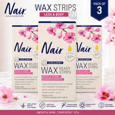 Nair Legs Body Wax Strips Pack of 3 Long Lasting Hair Removal Kit