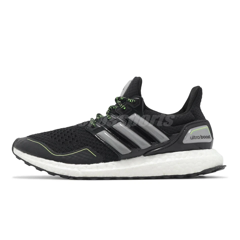 adidas Ultraboost 1.0 W Black Team Solar Yellow Women Road Running Shoes ID1749 - Photo 2/4