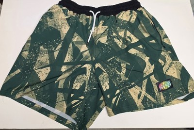 Slunks Shorts Volleyball or swimming Size L  Green And Gold custom BC Logo