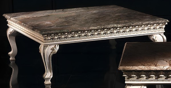 Couchtisch Echtholz Barock Rokoko Couchtische Tisch 120X120Cm Italienische MöBel-image