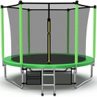 Big Air 8ft Trampoline  Safety Enclosure Free Shoe Tidy  Ladder  Green
