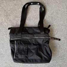 Dr Martens Large Black Nylon Flight Tote Beach Bag & Backpack Zip Pocket 16 Inch