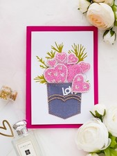 Embroidery 3D Postcard Kit WITH AN OPEN HEART Craft Gift Set