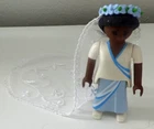 Vintage PLAYMOBIL African American Bride Dressed in Blue and White for Charity