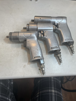 Lot Of 3 Pneumatic Air Drills-2 Reversible 