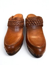 Frye Ella Western Leather distressed Mule Clog Size 10