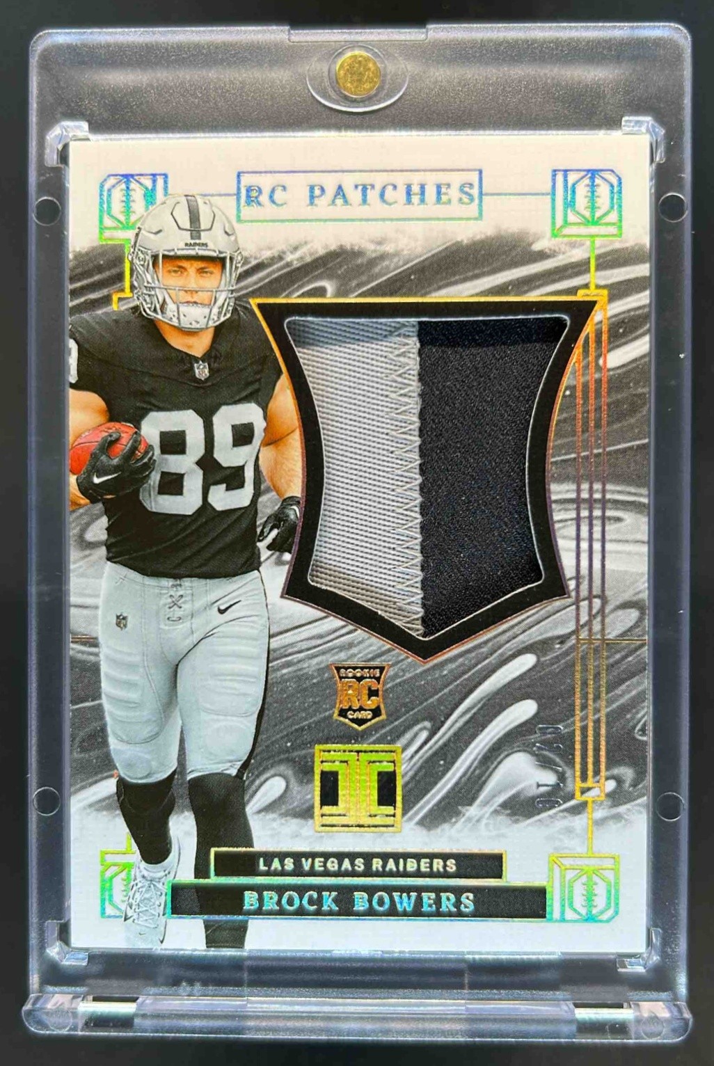 2024 Impeccable Brock Bowers RC Logo Patches Gold Rookie #2/10 Raiders