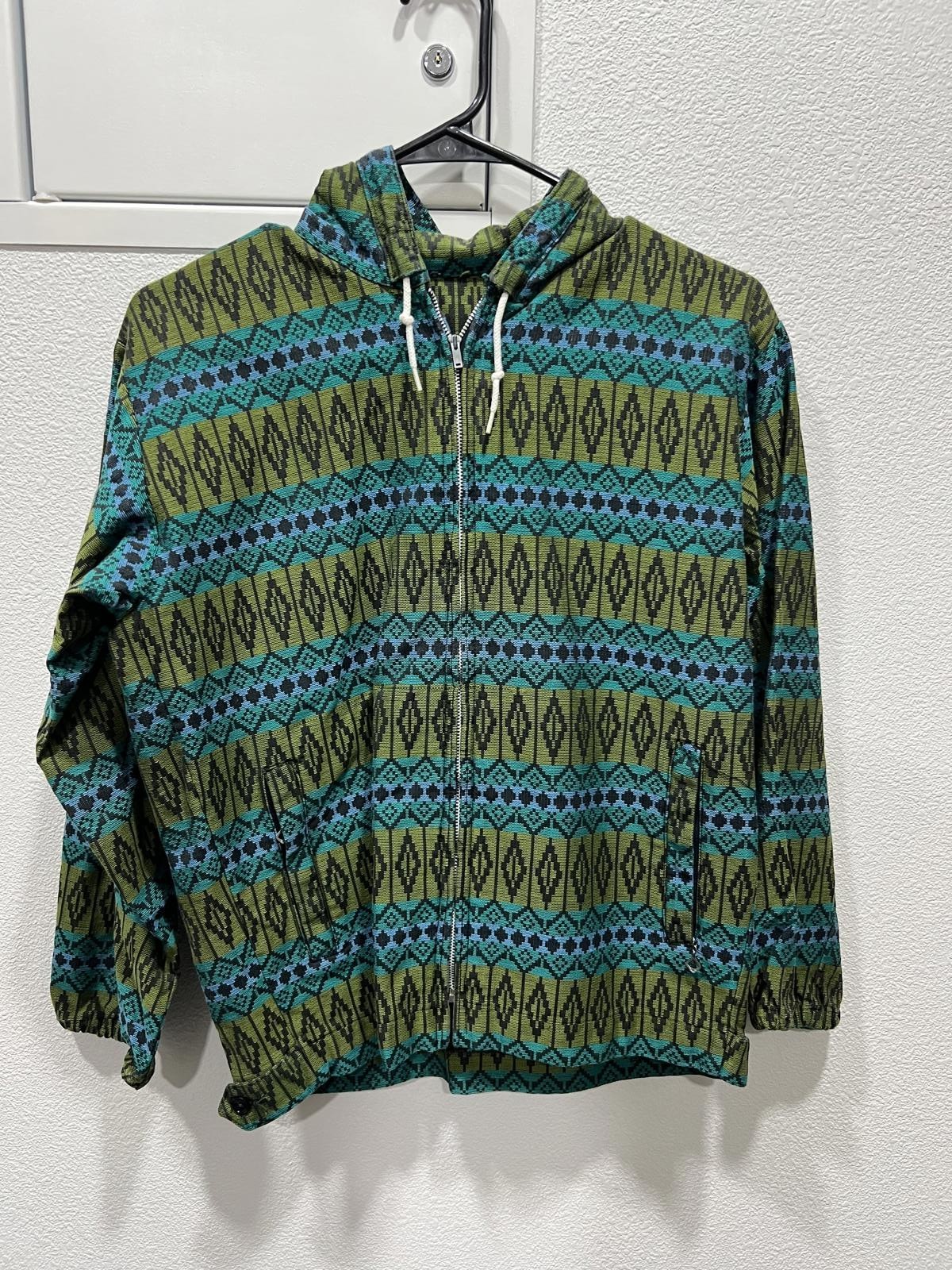 50/60s Unique Pattern Zip up Jacket Lightweight - image 1