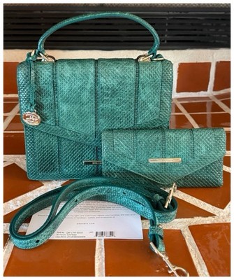 Brahmin Mini Francine Satchel - Myrtle Reseda w/ Matching Veronica! RARE! HTF!