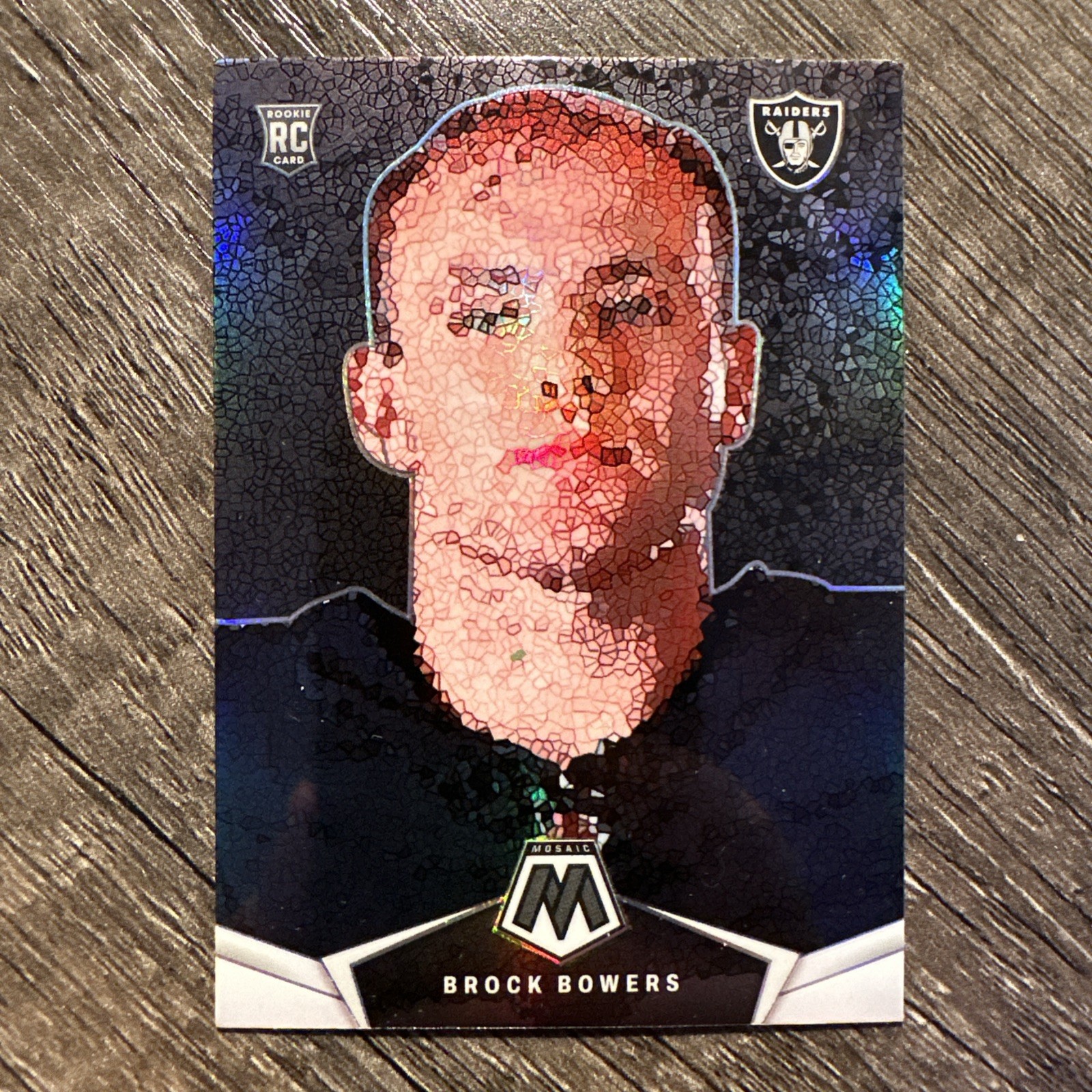 Brock Bowers 2024 Panini Mosaic #MM-BBS Micro Mosaic Rookie RC Raiders Case Hit