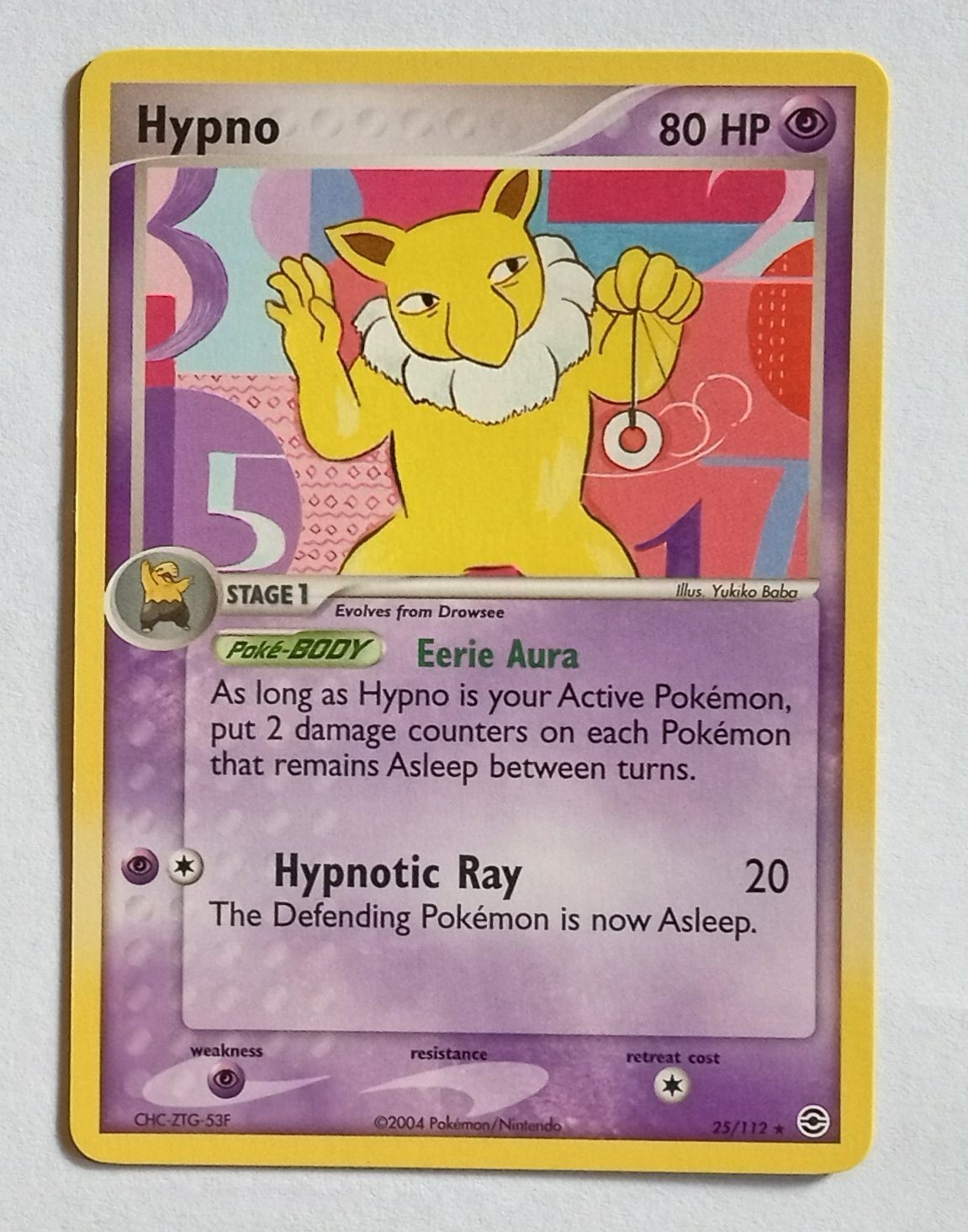 Pokemon - Hypno - FireRed LeafGreen 25/112 - Rare - NM