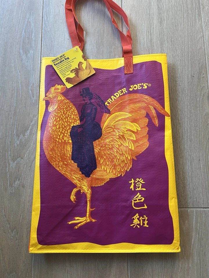 Raro Bolso de Compras Naranja Pollo Trader Joe's Reutilizable Edición Limitada Foto 2 de 4