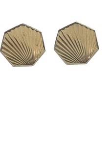 Authentic Vintage Seashell Cuff links Gold Plated