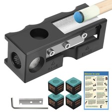 11-in-1 Billiards Pool Cue Tip Shaper and Repair Tool Kit, Cue Tips Kit for P...