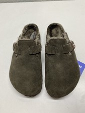 Birkenstock Unisex Boston Shearling Suede Leather Clogs Size L 9, M 7 Mocha