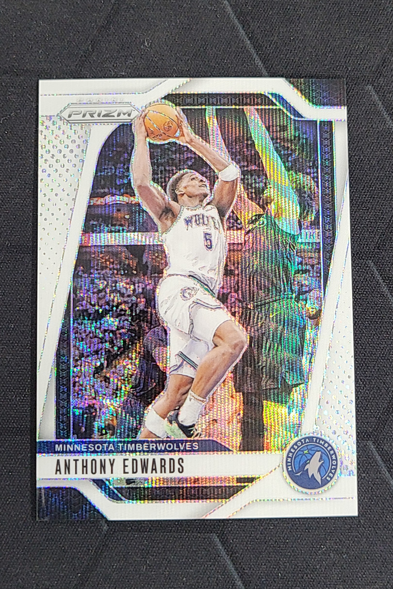 2024-25 Panini Prizm Anthony Edwards Prizms White Wave /38 #100 Timberwolves