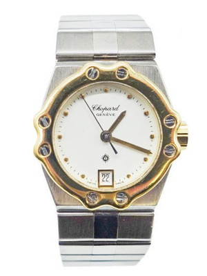 Chopard St. Moritz Watch 18K Yelliw Gold Stainless Steel Round Analog Japan Work