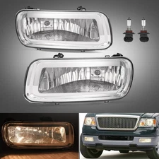 Fog Lights Assembly Clear Lens w/ Bulbs For 04-06 Ford F-150 06 Lincoln Mark LT