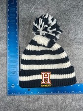 Hogwarts Harry Potter Beanie Toque Youth One Size Blue Stripe 100 Acrylic Pom