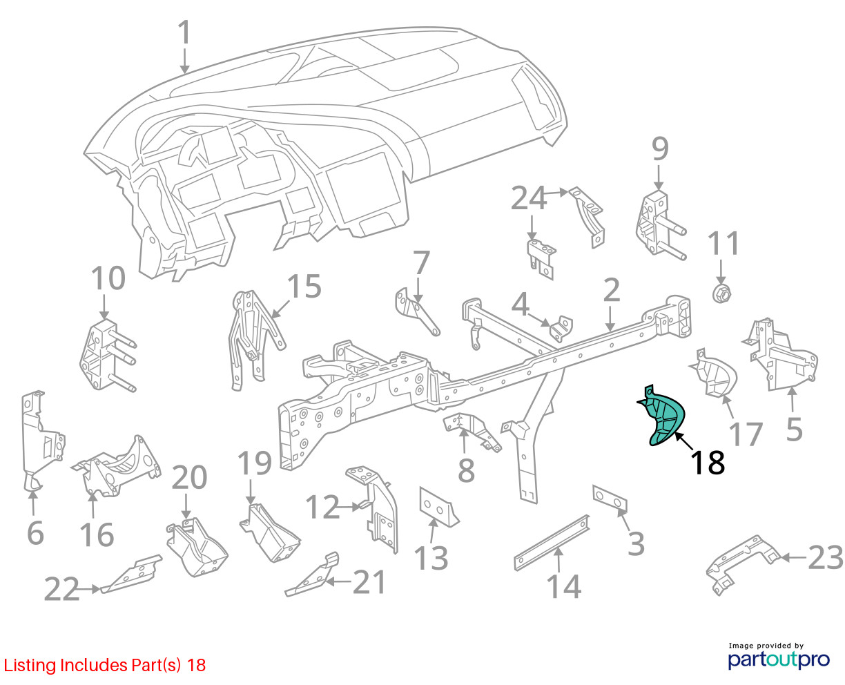 2008-2015 Audi R8 42 Spyder Dash Absorber Mount Bracket Left & Right OEM