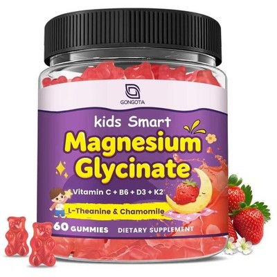Magnesium Glycinate Gummies for Kids & Adults - 60 Count (Pack of 1)