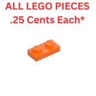 LEGO Plate 1x2 Orange 3023 - Genuine LEGO Parts Pieces Bulk