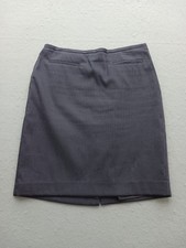 Women Skirt Gray Striped Pencil Back Zip Welt Pockets Stylish Comfortable