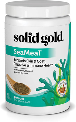 Solid Gold Cat & Dog Multivitamin Powder - Kelp Powder, Omega 3 & Vitamins for D