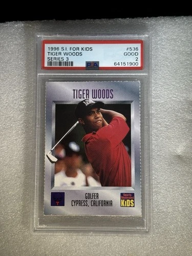 1996 S.I. For Kids Tiger Woods #536 PSA 2