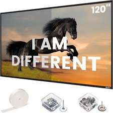 High gain 120 Inch Projector Screen - Wall Mounted - 2.6X Brightness and High...