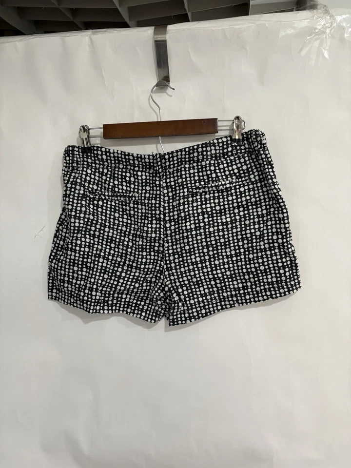 Pantalones cortos Caslon para mujer talla S 100 % lino lunares negros/blancos Foto 4 de 4