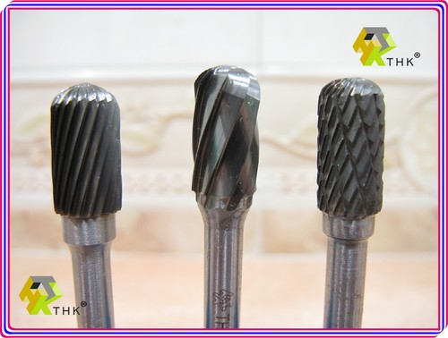 3 pcs Tungsten rotary carbide burr (3 different cuts) 10mm Round head cylinder - Picture 2 of 3