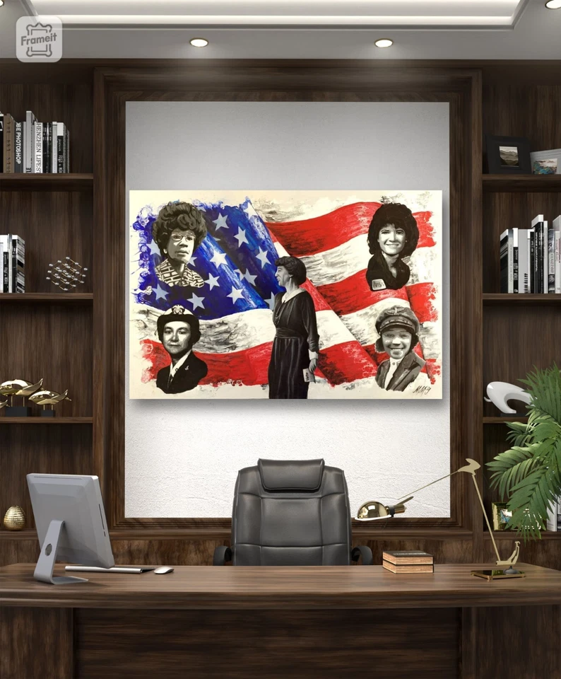 🔵 PRIMERO DE MUCHOS | Pintura Original Arte Decoración Retrato Mujer Famosa Foto 2 de 4