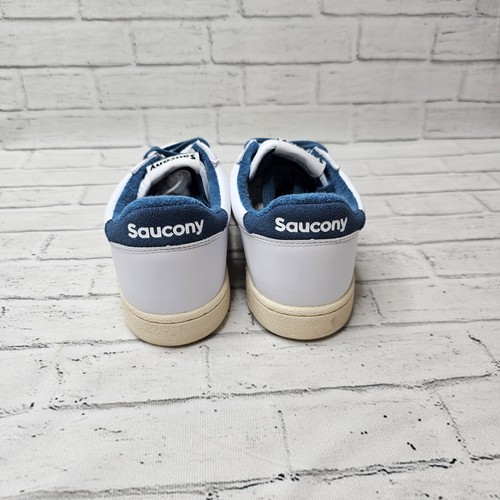 Saucony Men’s Jazz Court Trainers UK 7.5 White Blue Leather Retro Sneakers - Bild 6 von 8