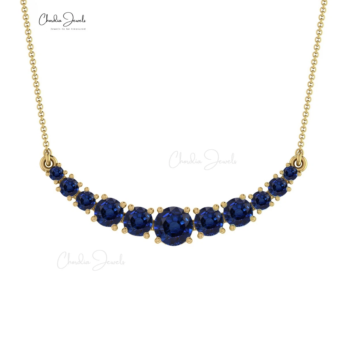 Gold and sapphire clearance necklace