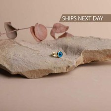 Gold Minimalist Evil Eye Stud Earrings   Dazzling Protection  Stylish Charm