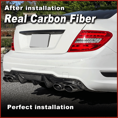 Difusor de carbono para Mercedes W204 C63 AMG 2012-18 difusor trasero alerón difusor - Imagen 4 de 10