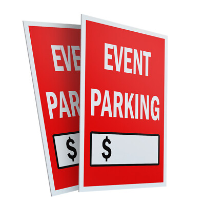 Event Parking With Price 24'' x 36'' 2 Pack Of Store Sign Plastic Or Decal