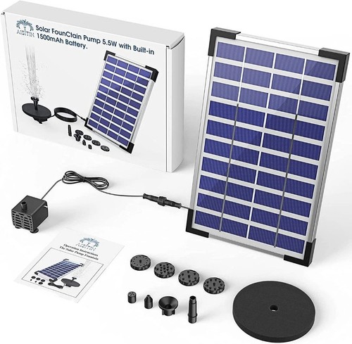 400L/H Akku Solar Teichpumpe Bachlaufpumpe Solar Pumpe Gartenbrunnen