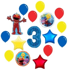 Elmo Sesame Street 3rd Birthday Party 16 Piece Supplies Balloon Decorations