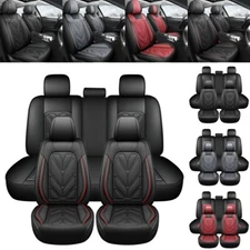 For Nissan Luxury Leather Car Seat Covers Full Set 5-Seats Front Rear Protectors
