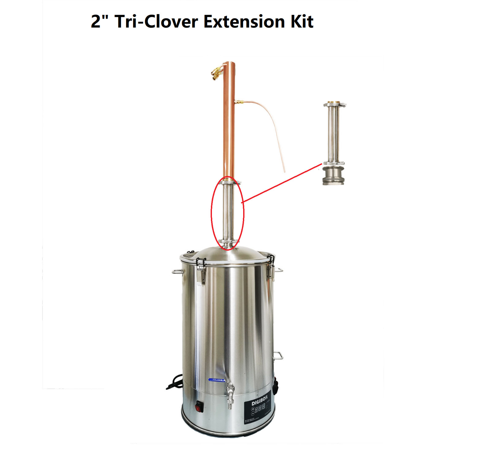2" Tri-Clover Stainless Stainles Extention Kit for Upgrade to 2" Modular Still