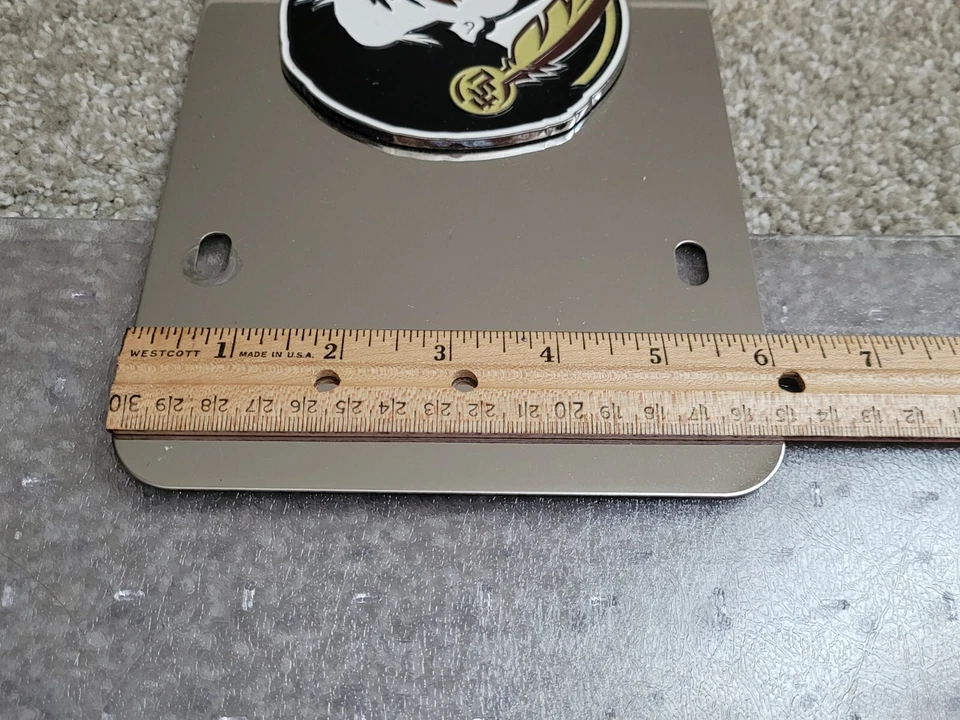 Florida State University Seminoles FSU Mirrored Heavy Enamel License Plate GUC - Image 4 of 4