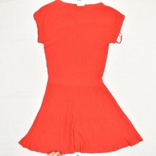 Maeve Women's Sweater Fit & Flare Dress Solid Polyester Red Size S Anthropologie